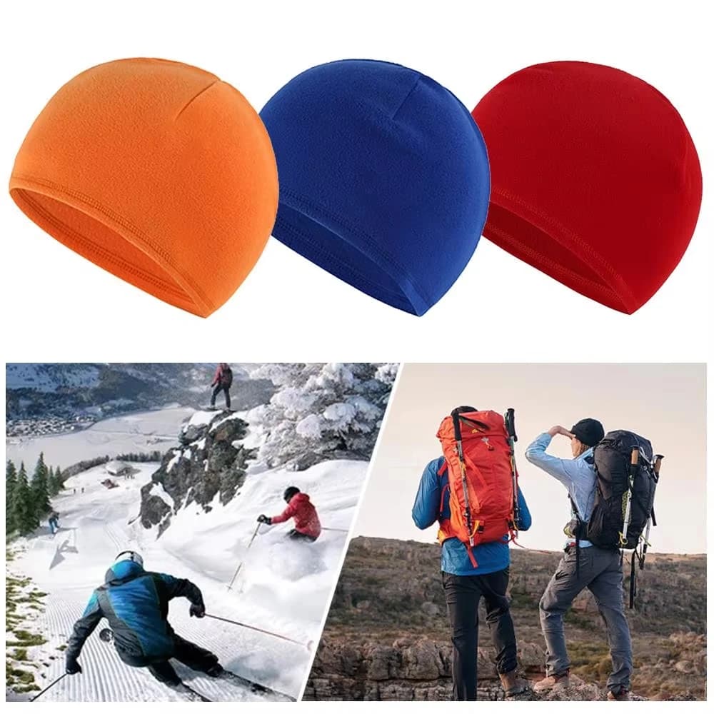 Cappello a cuffia in pile polare Cappello invernale antivento caldo Accessori per escursioni all'aperto unisex Casco antistatico Pelle interna Berretto da ciclismo