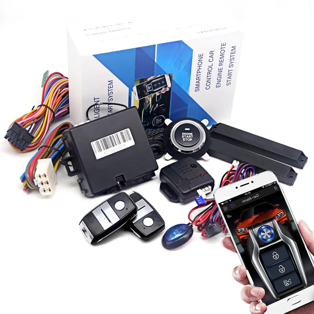 Kirbin K5-9100 Allarme avviamento e arresto automobilistico per auto con centralino automatico Sistema di pulsanti di avvio Avviamento remoto per Ford/Hyundai/Kia/Buick
