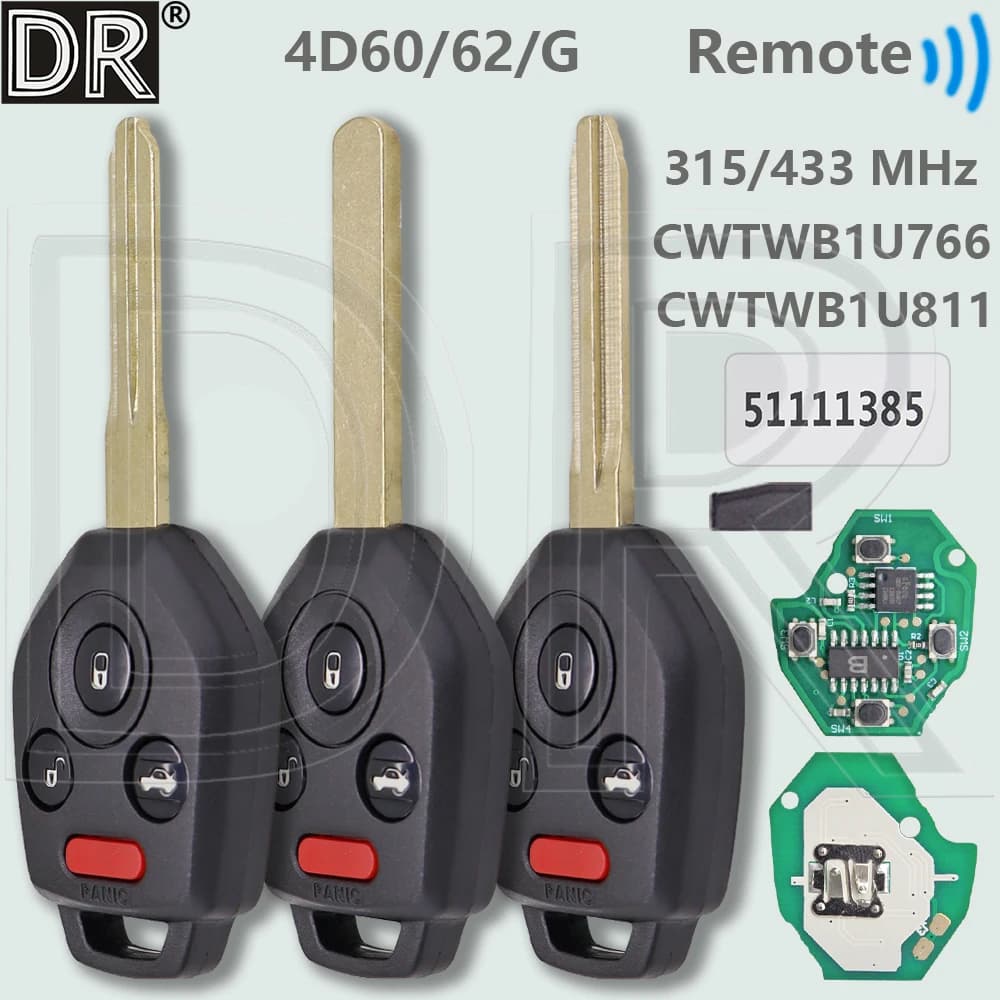 DR CWTWB1U811 433MHz CWTWB1U766 315MHz 4D60/4D62/4D82 G Chip Chiave A Distanza Dell'automobile Per Suabru Outback Impreza Tribeca Legacy Forester