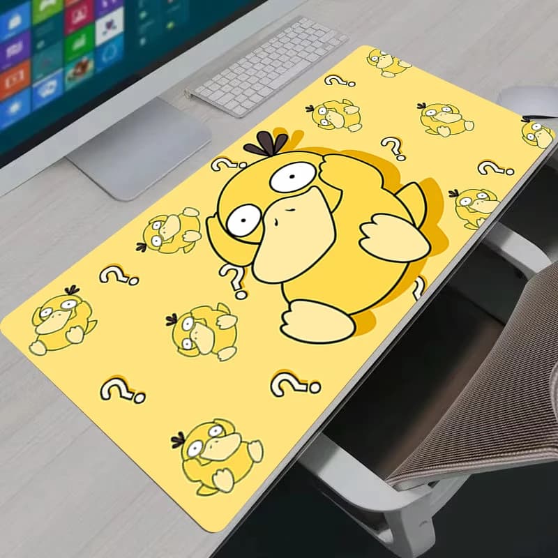 Mouse Mat P-Pokemon Psyduck XXL Large Play Mouse Mouse Mat Non-slip Rubber Desk Mat Laptop PC Accessories Gamer Keyboard