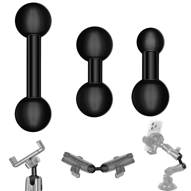 17mm/20mm/25mm Ball Head Adapter Extended Double Ball Connecting Bracket for Gopro Insta360 DJI Camera Holder Phone Stand GPS