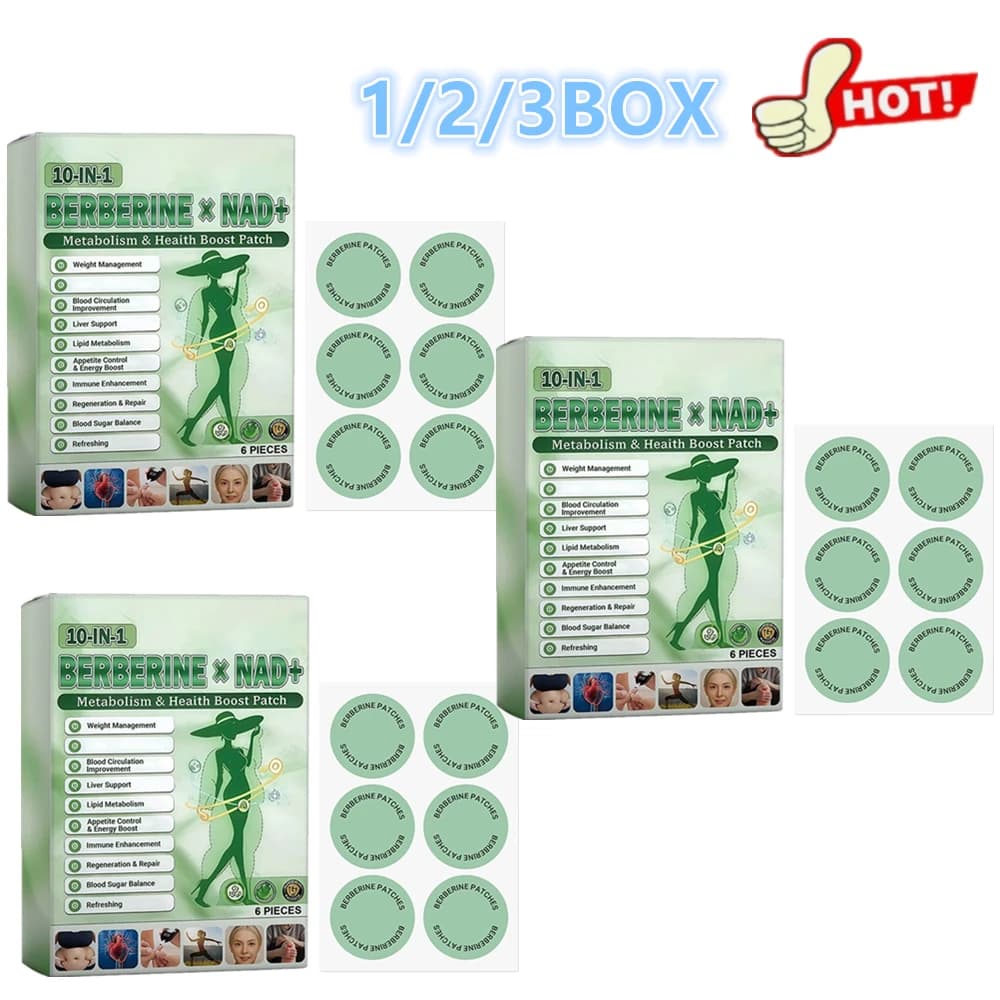 New 10-in-1 enhanced patch with Berberina and NAD+ for weight control, easy to use, weight loss adhesive, body care patch