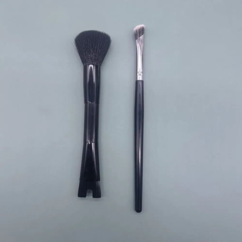 2Pcs Double Head Nose Contour Brush Set 2-in-1 Portable Eyeshadow Powder Brush Soft Angled Tilt Nose Shadow Brush Eye Shadow