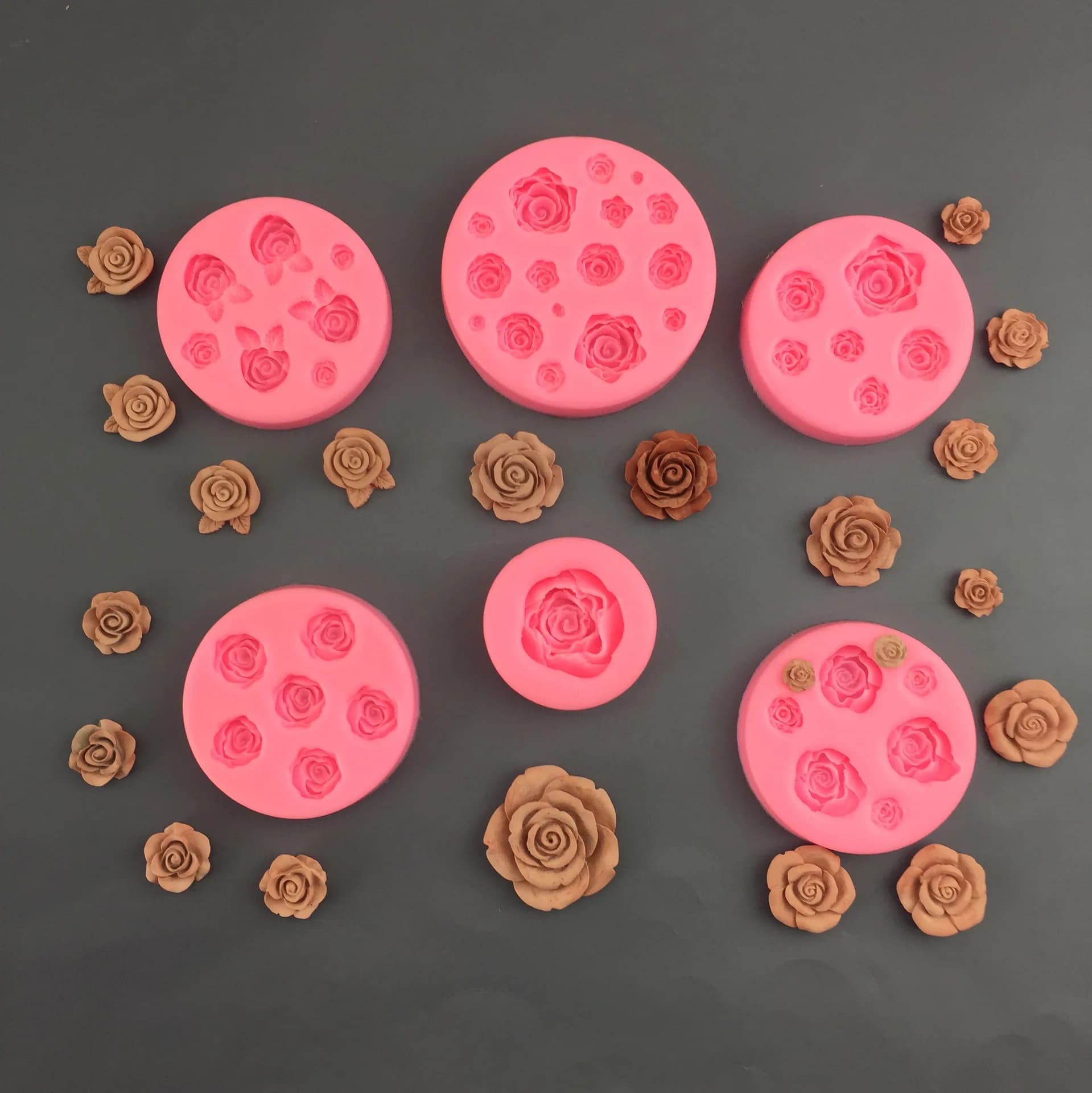 3D fiore di rosa stampo in Silicone Designer fai da te argilla polimerica orecchino Texture goffratura argilla stampo resina epossidica gesso candela sapone Decor
