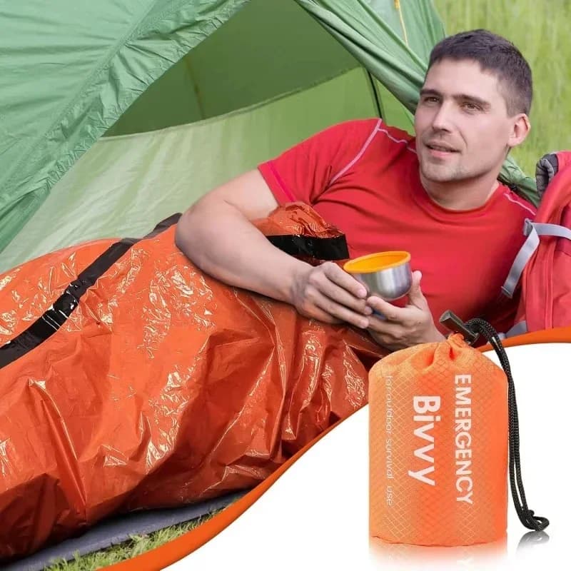 1/2PC Emergency Sleeping Bag Survival Blanket Thermal Mylar Bivy Sack Lightweight Waterproof Portable Shelter For Camping Hiking