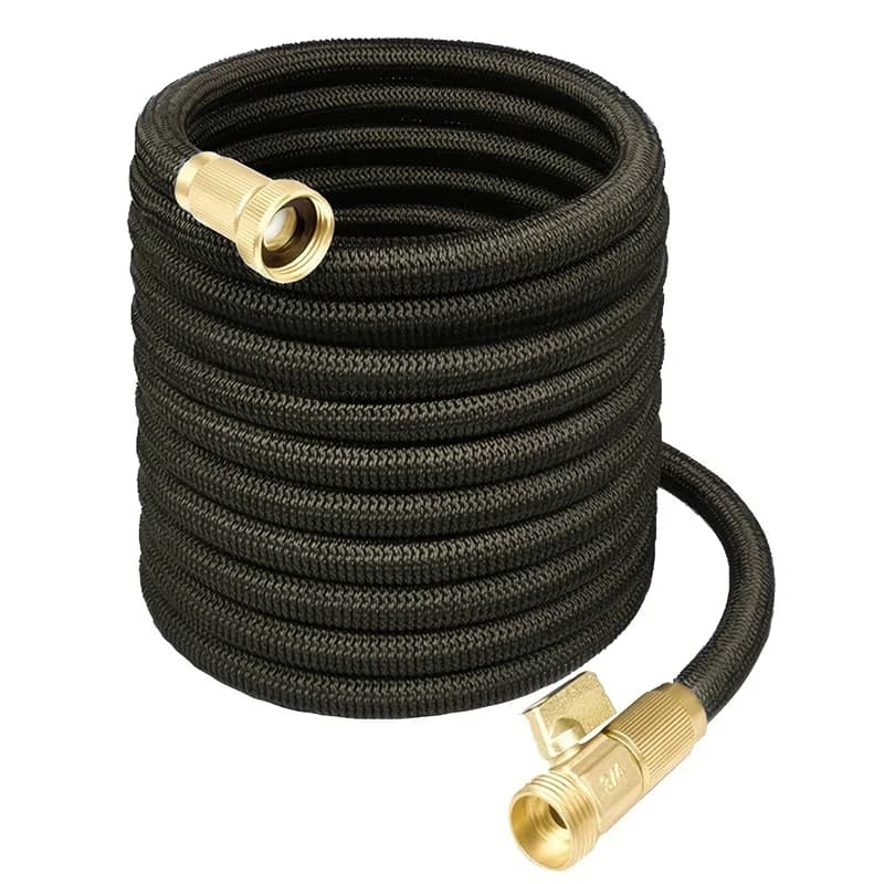 Tubo da giardino tubo magico espandibile per irrigazione e pulizia del giardino, connettore da 3/4 ", testa dell'irrigatore, dispositivo di irrigazione, nero