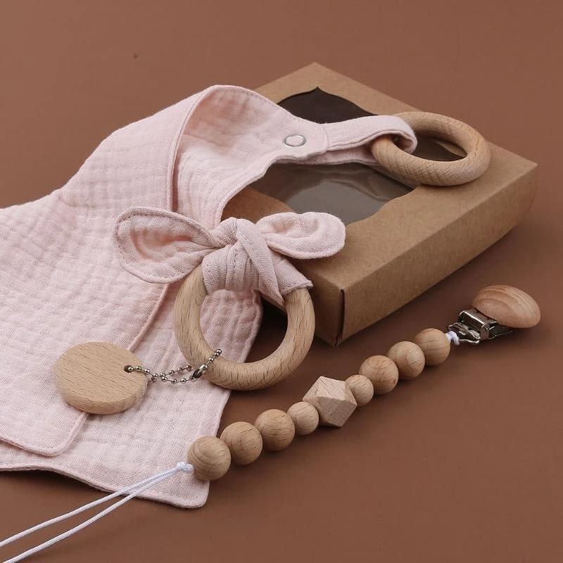 J15U Catena per ciuccio Clip Anti-smarrimento Asciugamano per saliva personalizzato per bambini Forniture per massaggiagengive