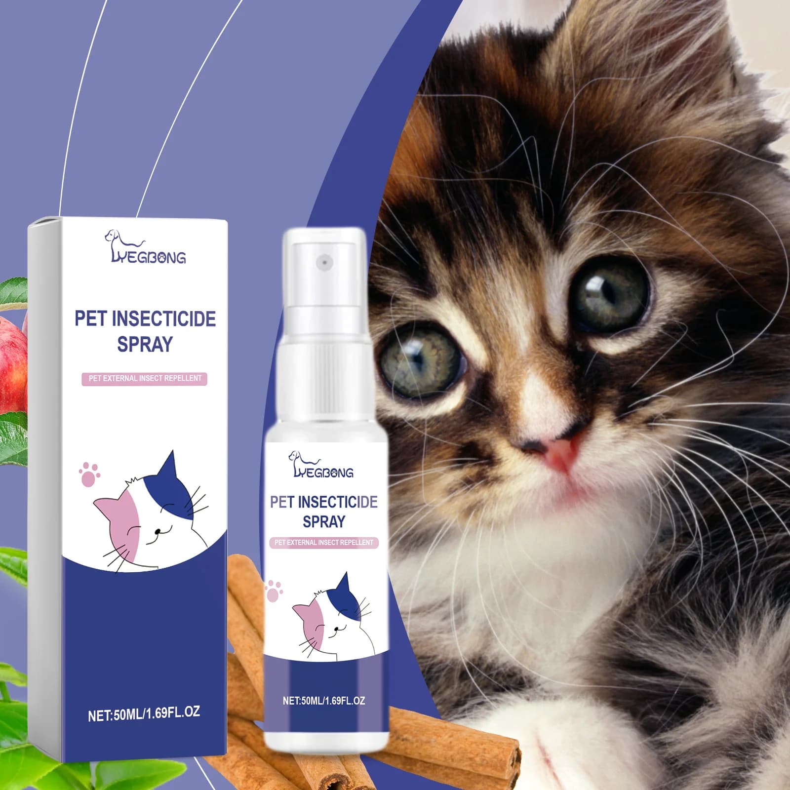 Spray deworming e deodorizzazione per animali domestici: spray liquido per il controllo delle pulci, la deodorizzazione e la dewormizione del corpo
