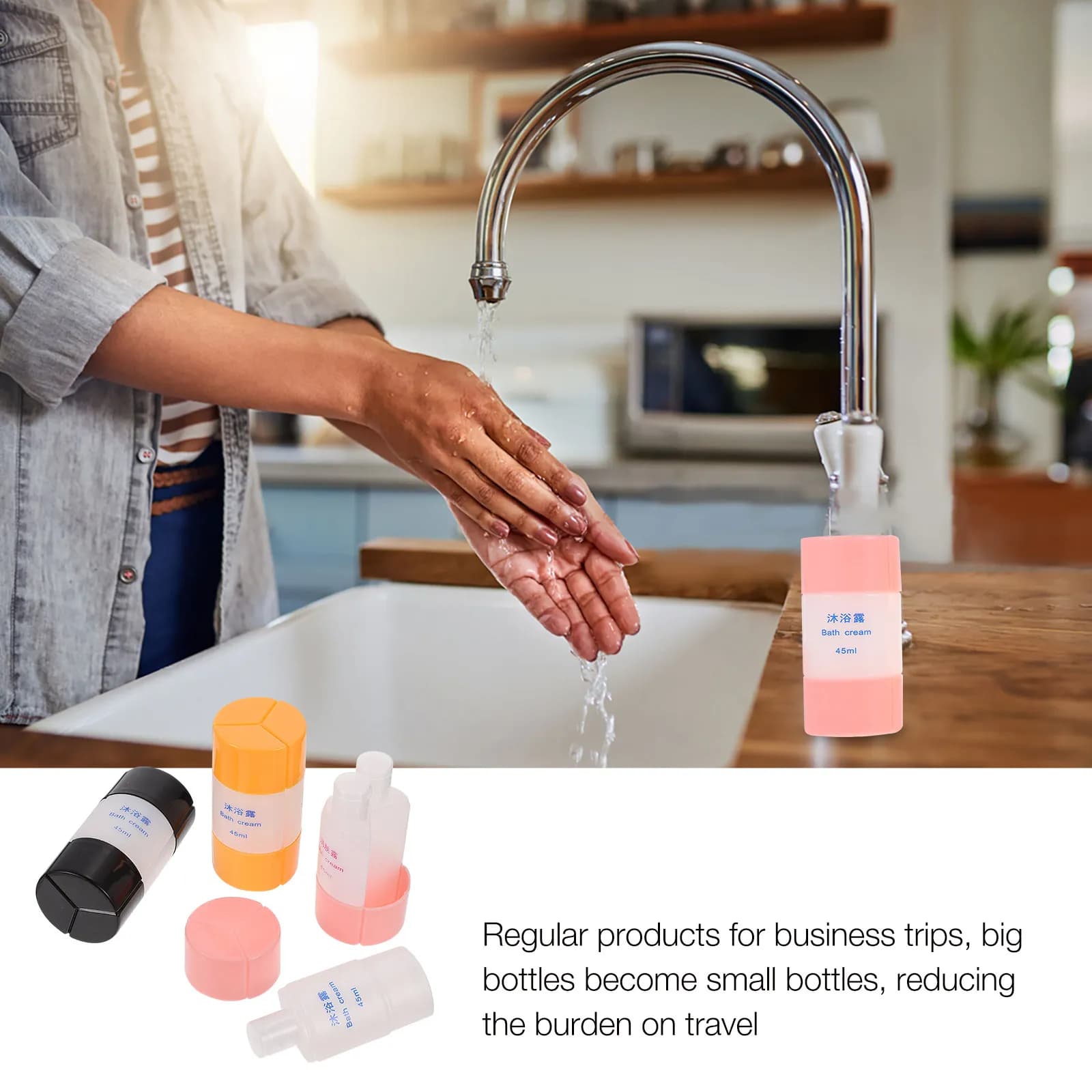 3Pcs Travel Bottling Set Lightweight Leakproof Squeeze Bottles for Cosmetics Lotion Sunscreen Detergent Refillable Portable