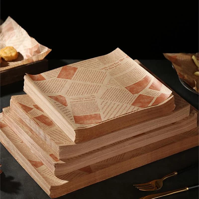 50/100 pezzi di carta antiolio per confezionare sandwich, hamburger, pane, cibi fritti, carta da forno per friggitrice ad aria, accessori per piatti e tappetini.