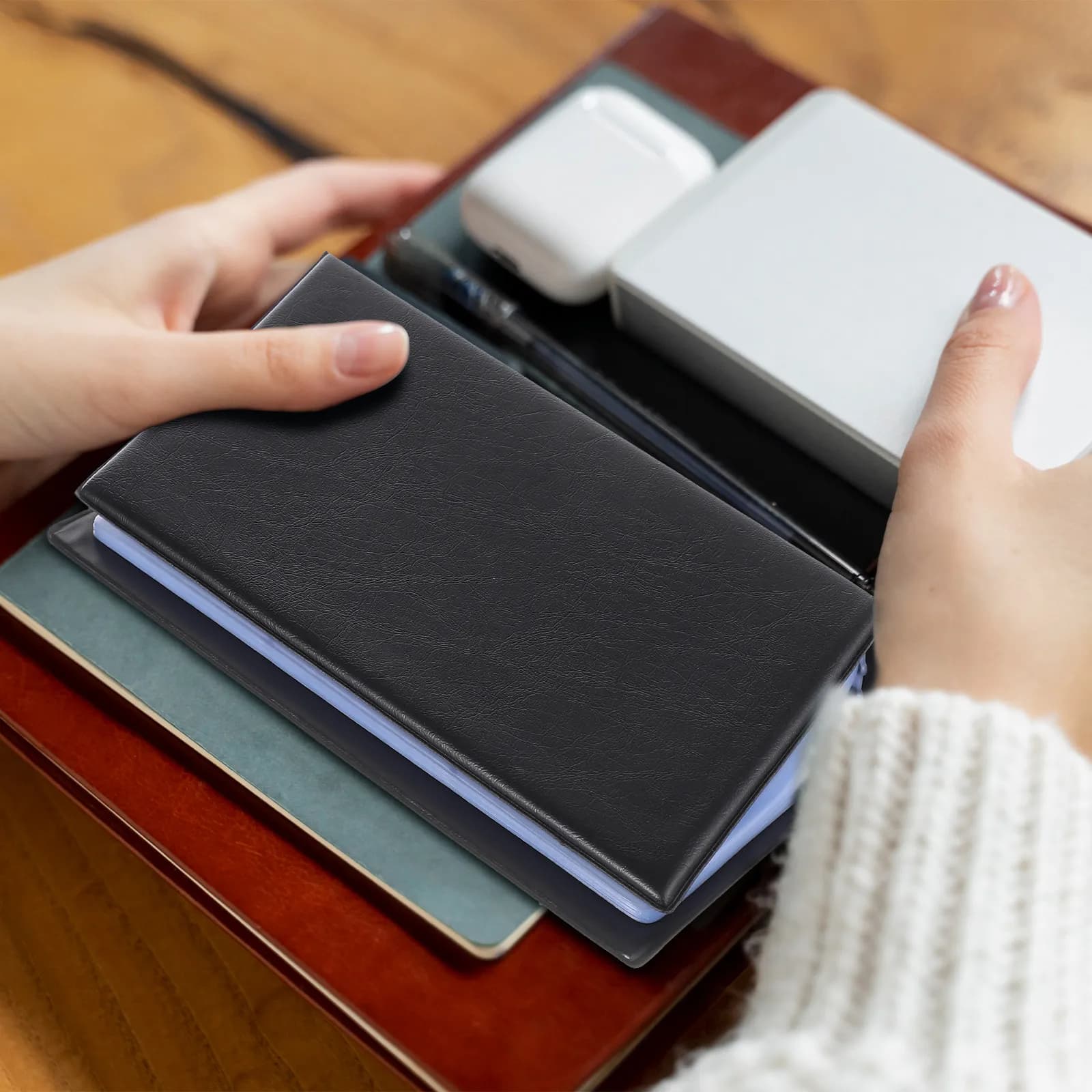Business Card Display Holder Book Small Binder Binders File Folder Cards Organizer