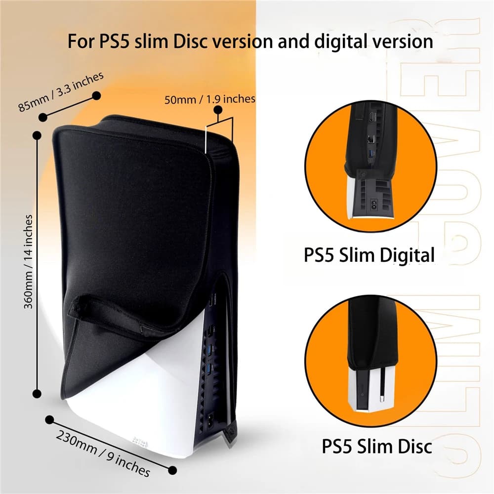 Custodia antipolvere per console digitale/disco PS5 Slim Proteggi panno per immersione per accessori slim PS5