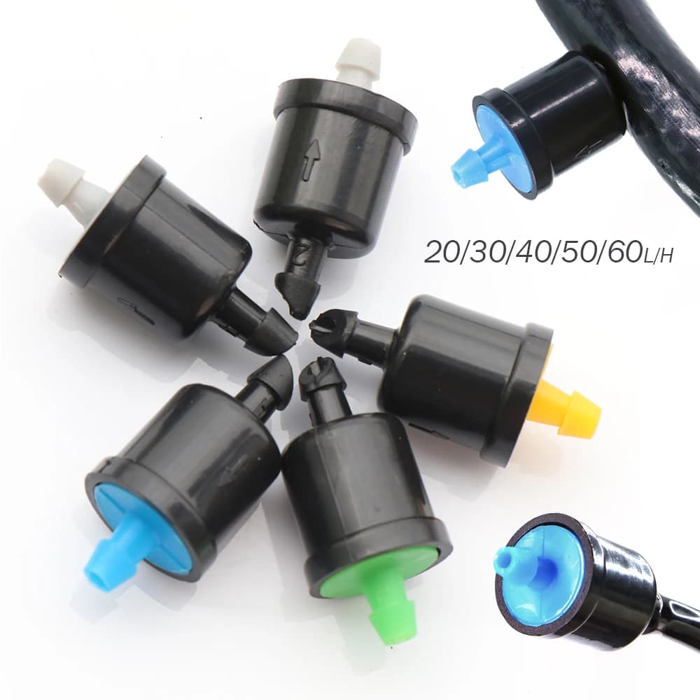 30/50PCS 20/30/40/50/60L Garden Drip Irrigation Dripper Pipe Pressure Compensation Emitter Fruit Tree Potted Plants Watering