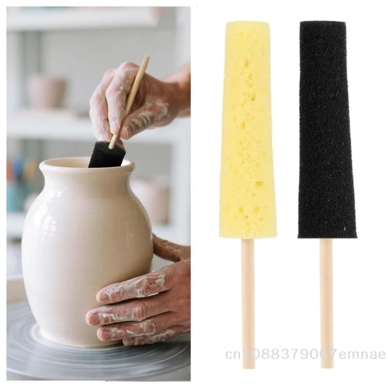[ZYAS] 1/2 Pezzi Strumento per Assorbire l'Acqua per Ceramica, Spugna a Bastoncino per Finitura Artigianale Fai-da-te, Strumento per Rifornire l'Acqua