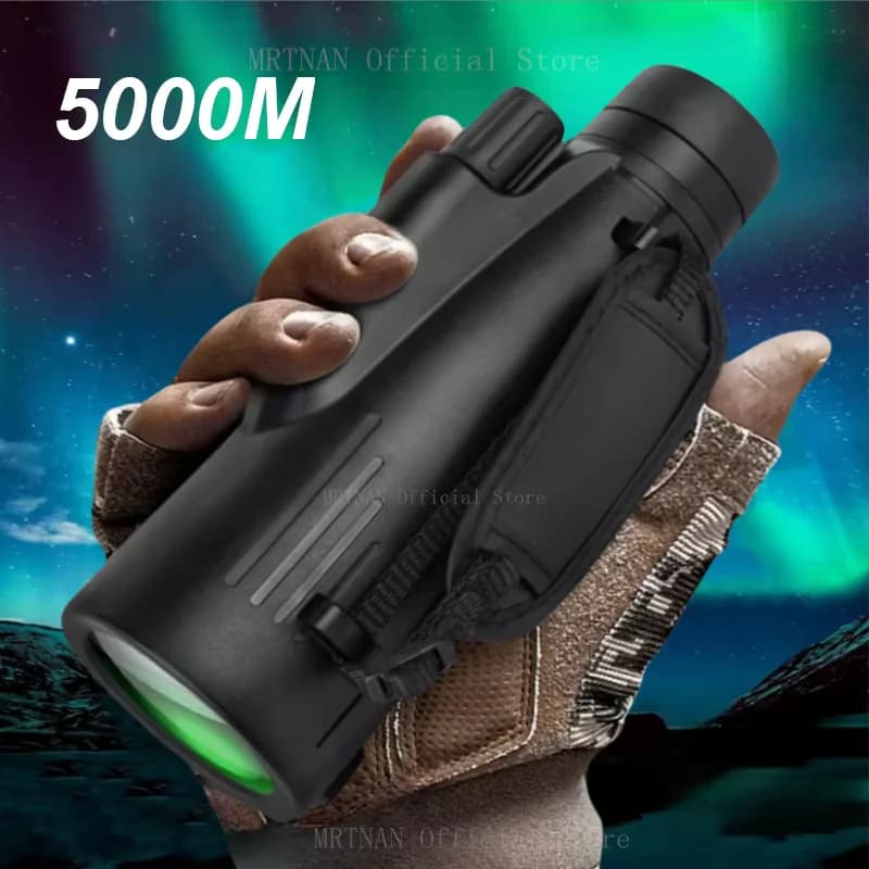 5000M Potente monoculare 12x50 Vista notturna monoculare Telescopio portatile a lungo raggio Ingrandimento professionale