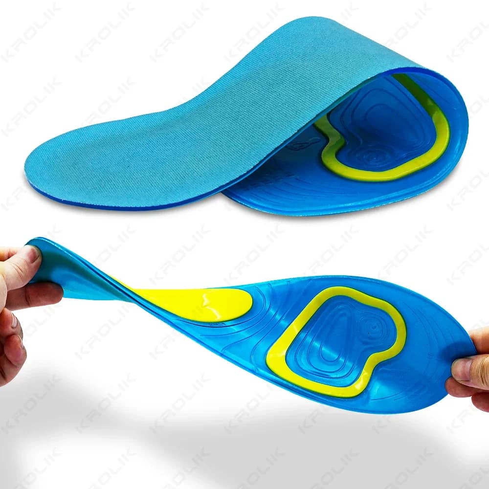 Sottopiede in gel Silicone Ortopedico Cura del piede Per piedi Scarpe Suola Solette sportive Cuscinetti per assorbimento degli urti Sottopiede plantare per arco plantare
