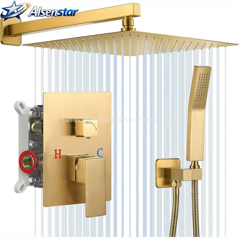 Shower Faucets Wall Mount Concealed Shower Set Rainfall Bath Shower Mixers 2 ways Bathroom Mixer Tap