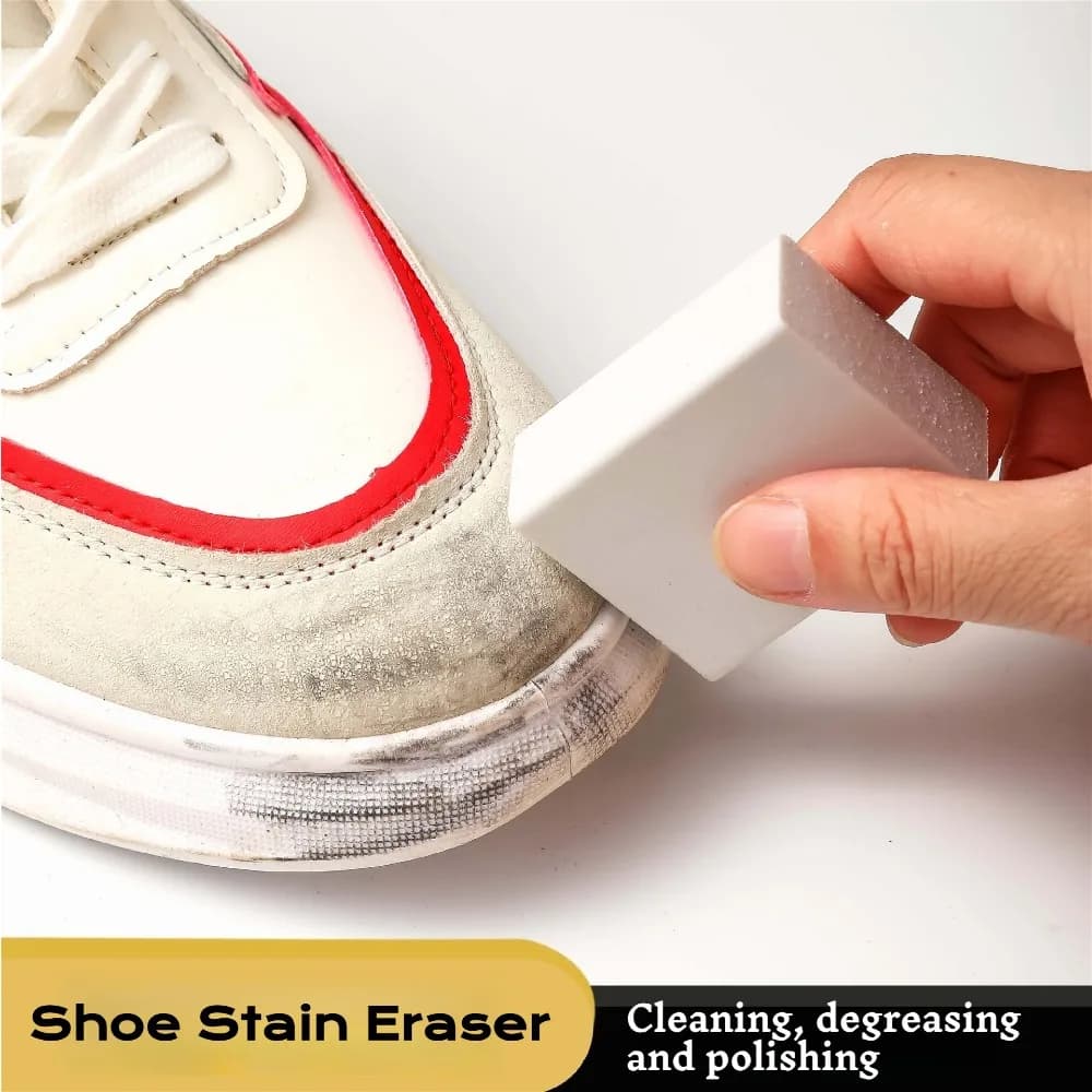 Set da 1/2/3 Pezzi: Spazzola Pulisci Scarpe, Gomma Rimuovi Macchie, Strumento per la Pulizia Senz'Acqua delle Sneaker, Spazzola per la Cura delle Scarpe Bianche
