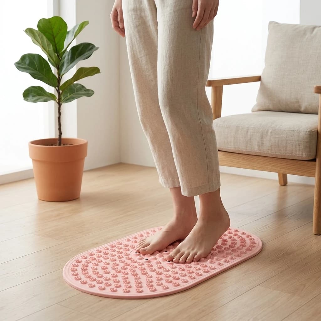 Professional Foot Massage Cushion Mat Acupressure Reflexology Pad for Jogging Yoga Home Gym Daily Relaxation Anti Slip Silicone