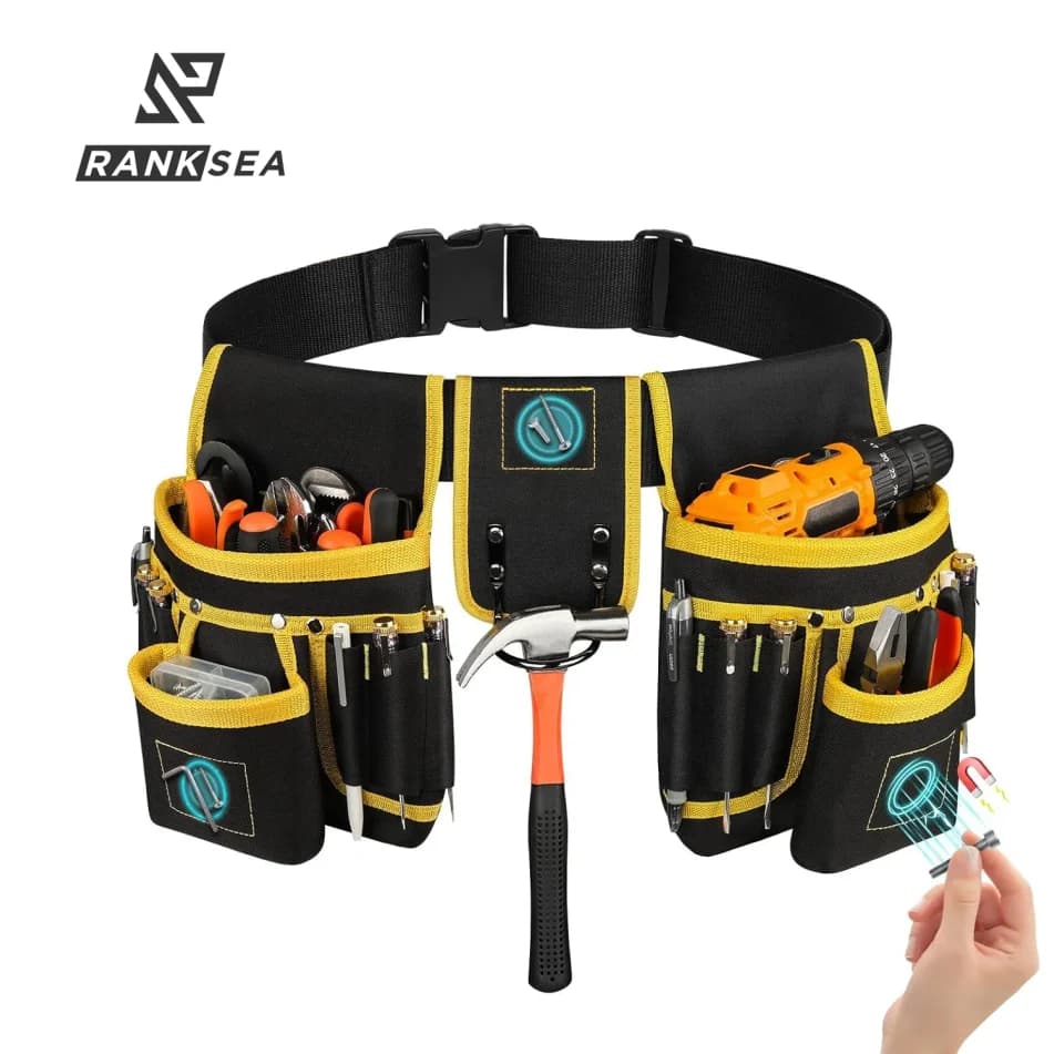 Cintura Porta Attrezzi con Tasche Regolabili, Borsa da Lavoro Staccabile, Grembiule da Lavoro Resistente, Tasca Versatile