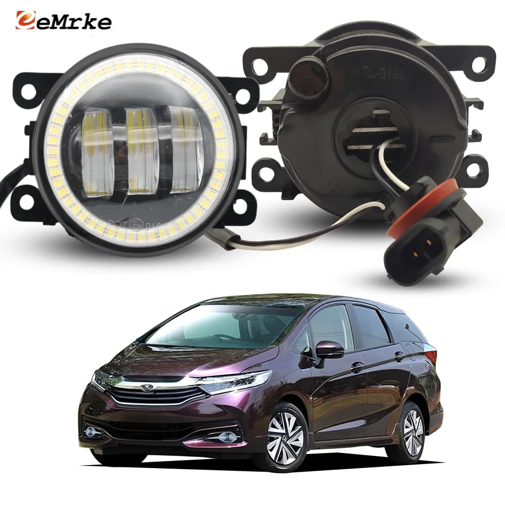 Coppia di Fari Fendinebbia a LED per Honda Shuttle MPV 2015-2019, Upgrade con Luci Diurne Angel Eye DRL, Accessori per Auto