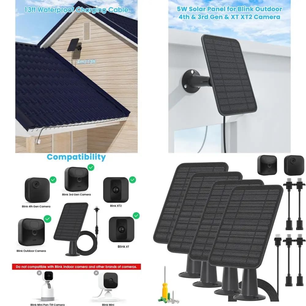 Kit di telecamere di sicurezza wireless, risoluzione 5MP, set da 4 telecamere per esterni con kit di montaggio e cavo di alimentazione da 13,1 piedi, resistente alle intemperie