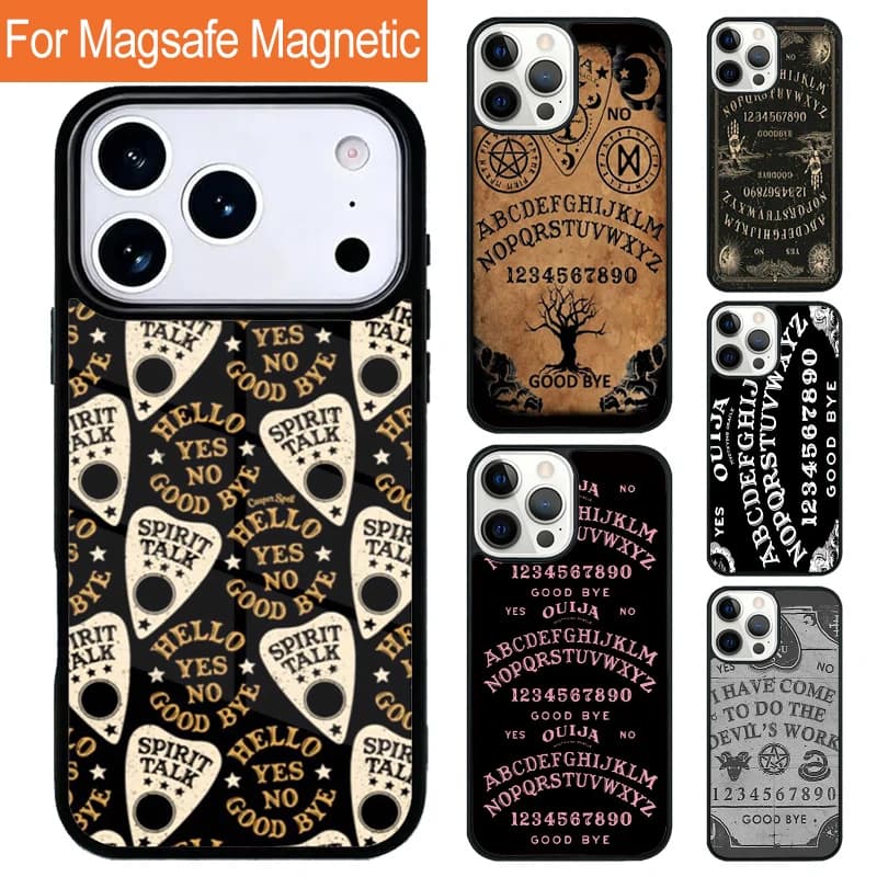 Custodia per telefono con ricarica wireless magnetica Ouija Board per iPhone 17 Pro 16 15 13 12 11 Pro Max Air 14 Plus con cover MagSafe