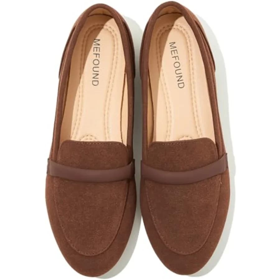 Scarpe Basse da Donna, Ballerine alla Moda con Punta Tonda, Comode Scarpe Eleganti Slip-on per Donne