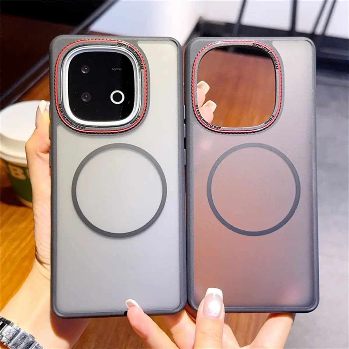 Custodia Magnetica Opaca di Lusso per iQOO Z10 Turbo Pro, Cover Antiurto in TPU Morbido con Anello di Supporto in Metallo, Protezione Antigraffio