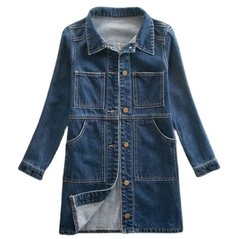 Giacca di Jeans da donna autunno-inverno Jeans larghi a maniche lunghe Casual Outwear Plus Size 6XL cappotto da giacca a vento multitasche da donna