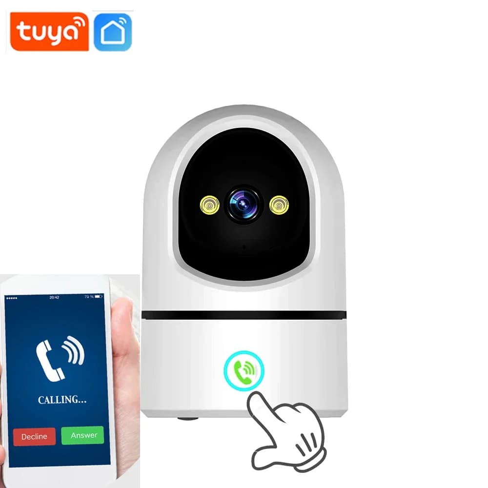 Tuya 5MP One-touch Chiamata Telecamera Baby Monitor da interno WiFi Telecamera PTZ Monitoraggio automatico Visione notturna a colori Telecamera di sorveglianza CCTV IP