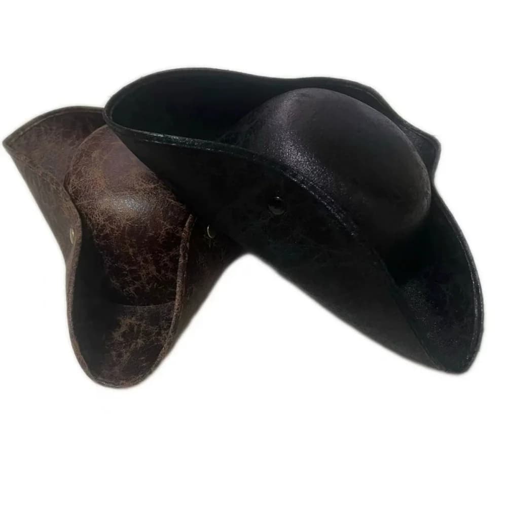 Sun Hats Faux Leather Pirate Hat Vintage Captain Hat For Men Women Party Cosplay Costume Photography