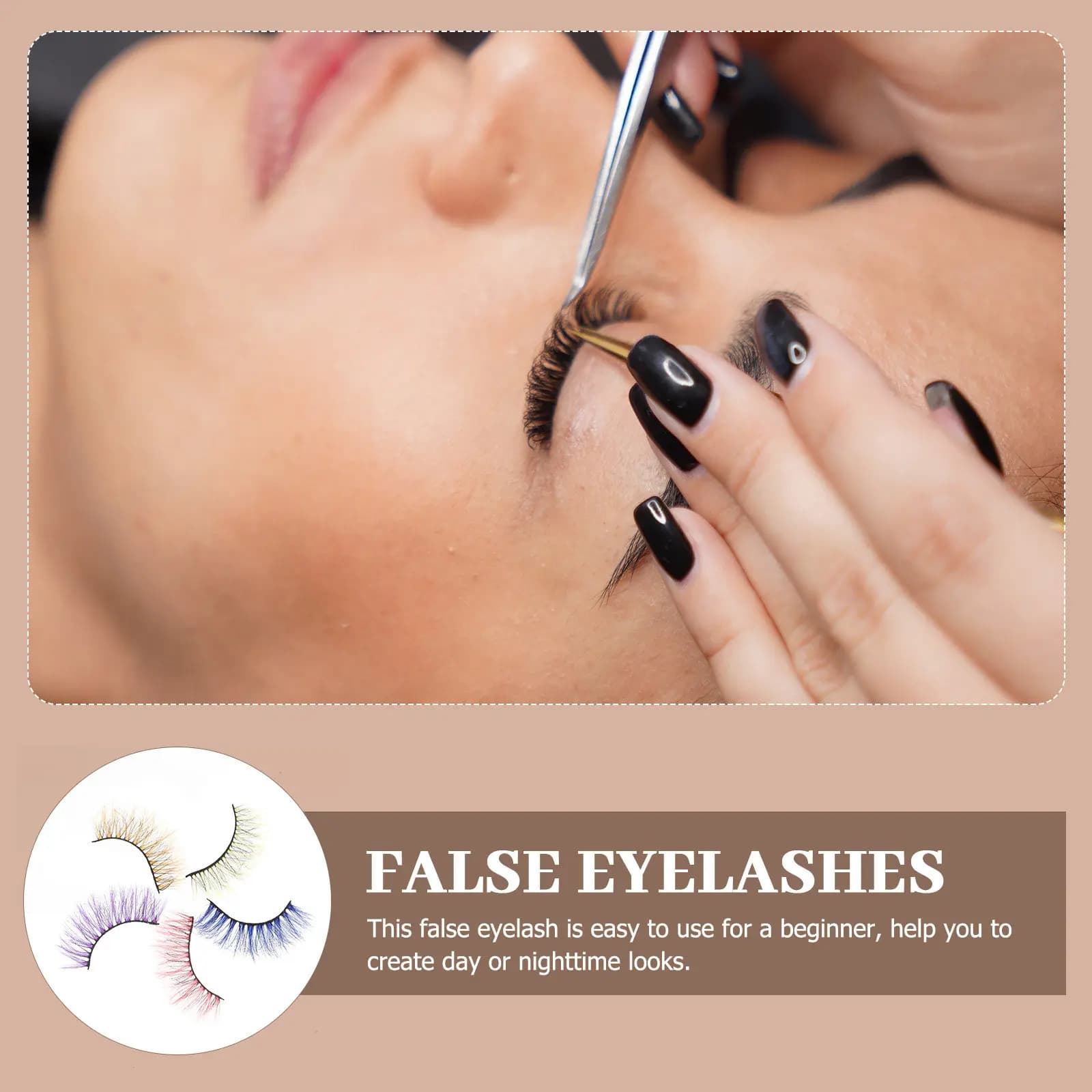 5 pieces of reusable, thick and colorful fake eyelashes, accessories for women's eye makeup, fake eyelashes