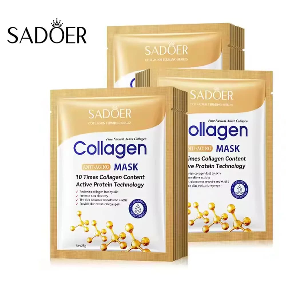 5/10/20/30 pieces SADOER Mask Faced with Collagen Hydrating Hydrating Reparator Skin Care Lighting