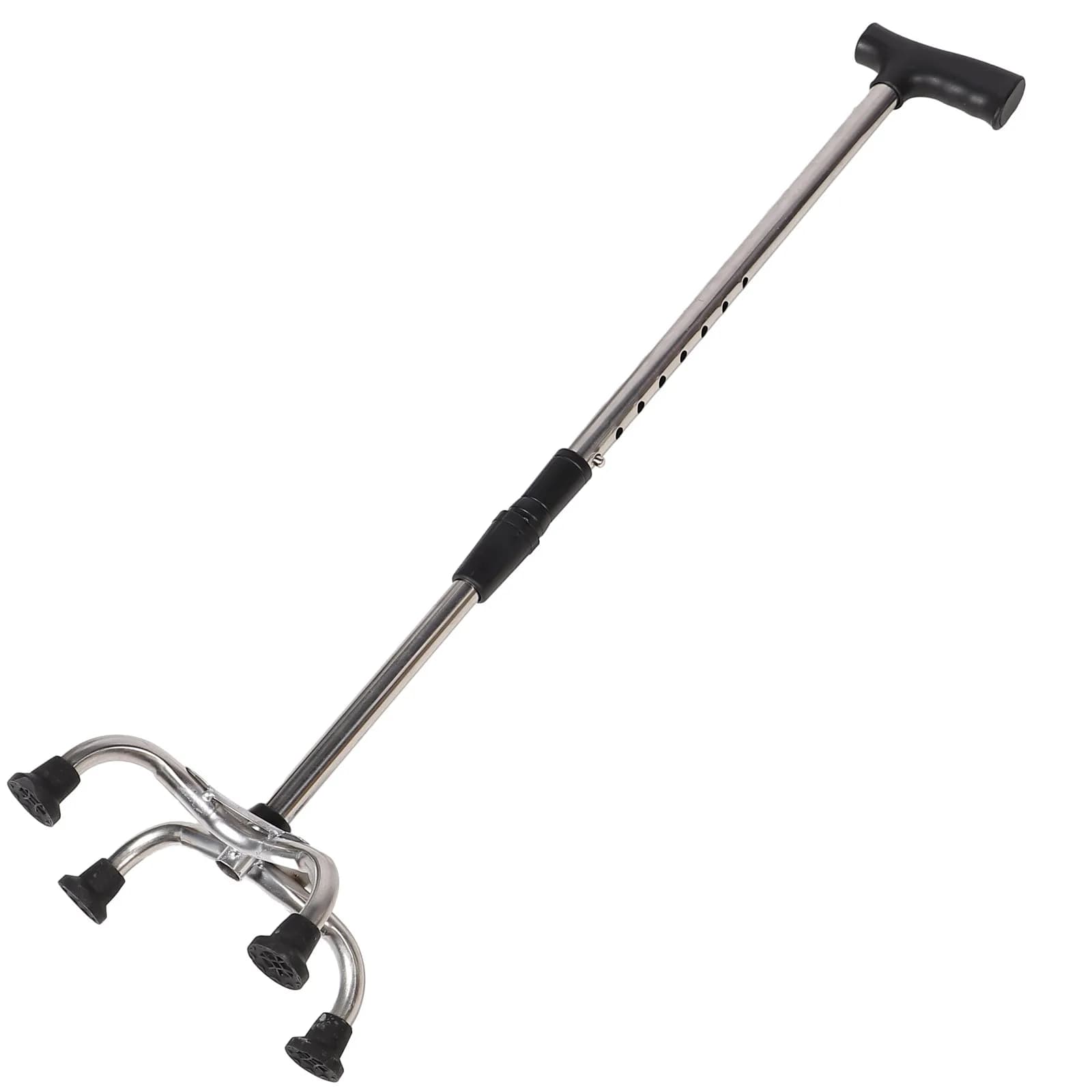 Bastone da Passeggio Regolabile e Staccabile per Anziani, in Acciaio Inox, 4 Gambe Antiscivolo, Bastoncini da Trekking per Escursionismo e Campeggio