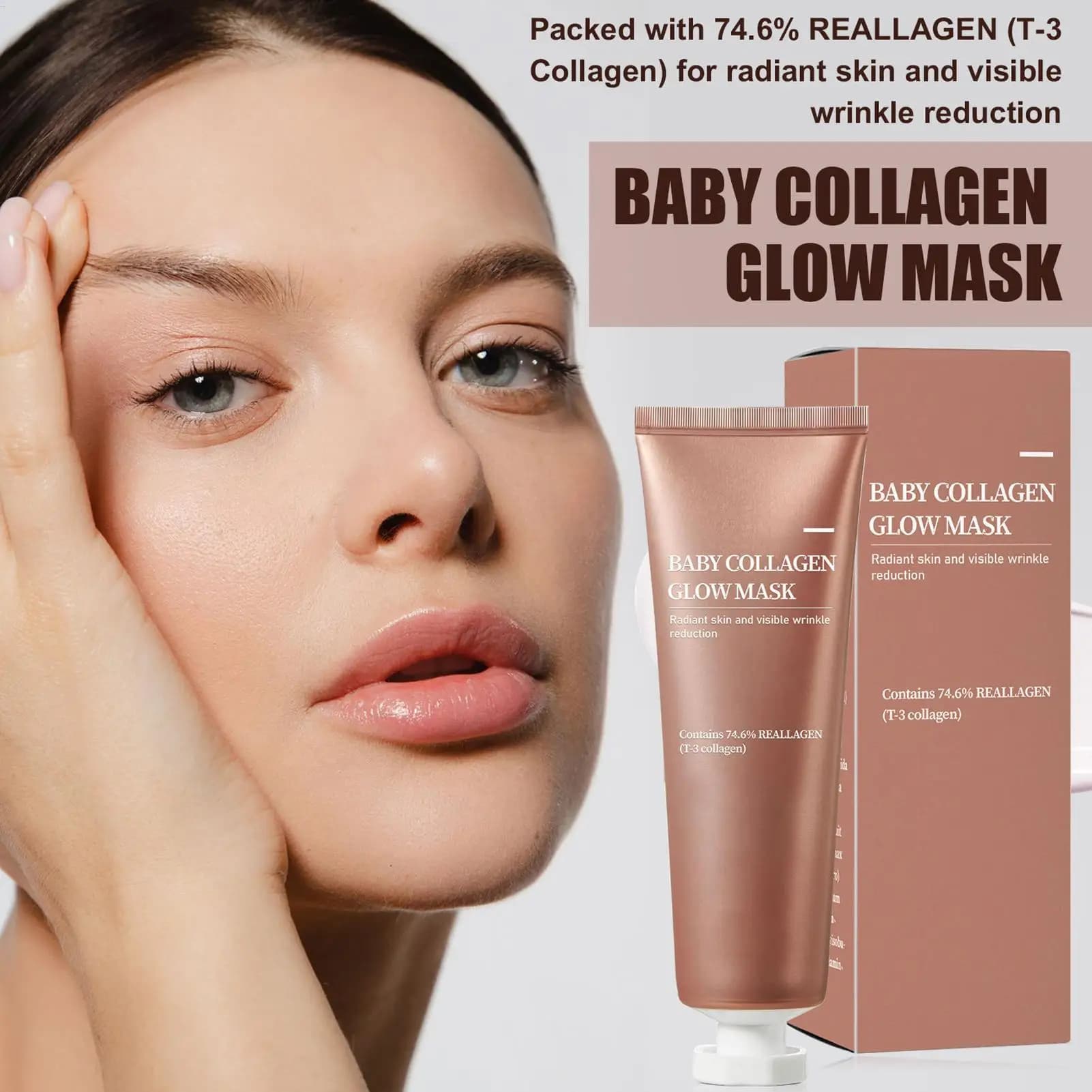 Baby Collagen Brightening Mask 70ml Gentle Tightening Nourishing Face Masque Moisturizes, hydrates, and softens skin mask