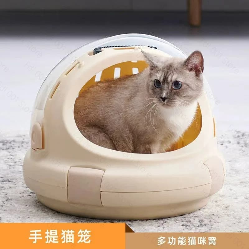 Space Capsule Cat Carrier Portable Breathable Pet Travel Box Outdoor Transport Cage For Cat Kitten