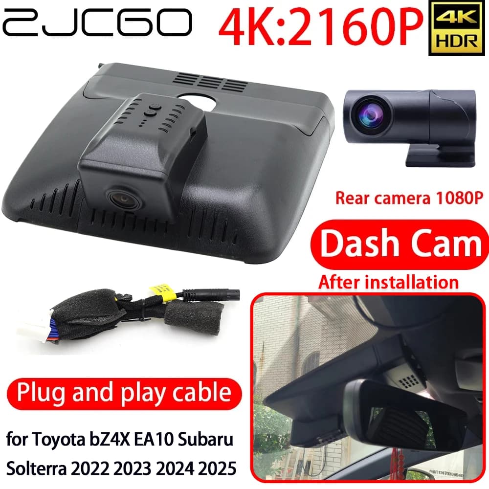 ZJCGO 4K Auto DVR Dash Cam Wifi Front Camera Rear 24 Hour Monitor for Toyota BZ4X EA10 Subaru Solterra 2022 2023 2024 2025