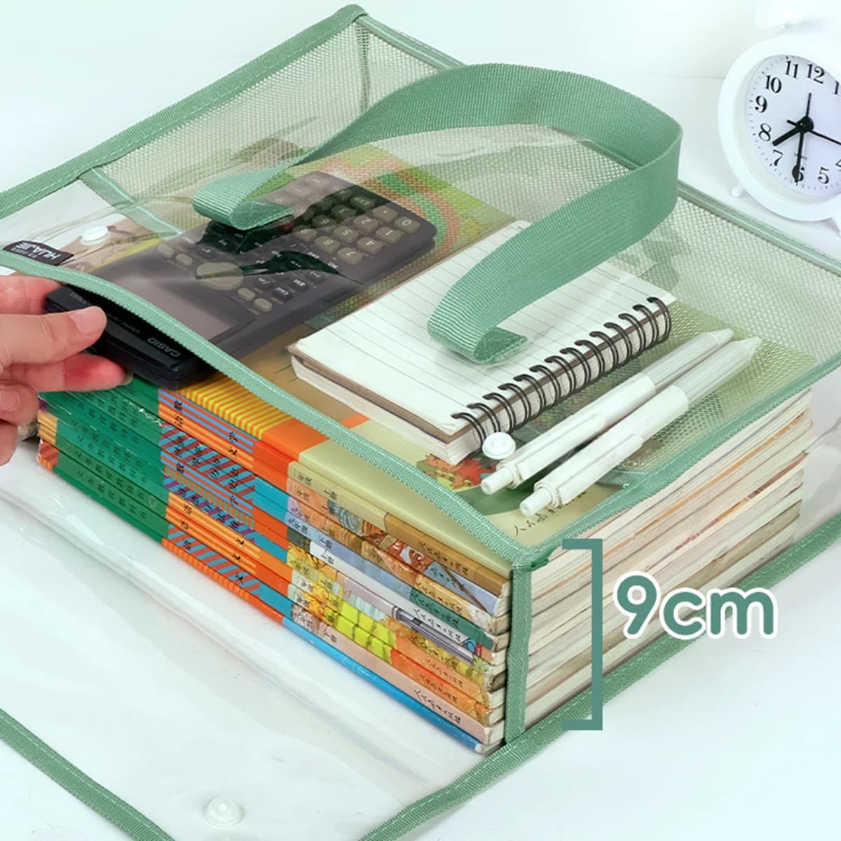 Foldable Waterproof Book Storage Box, Large Capacity Book Organizer for Students Home School Dormitory, Portable PVC Book Bag