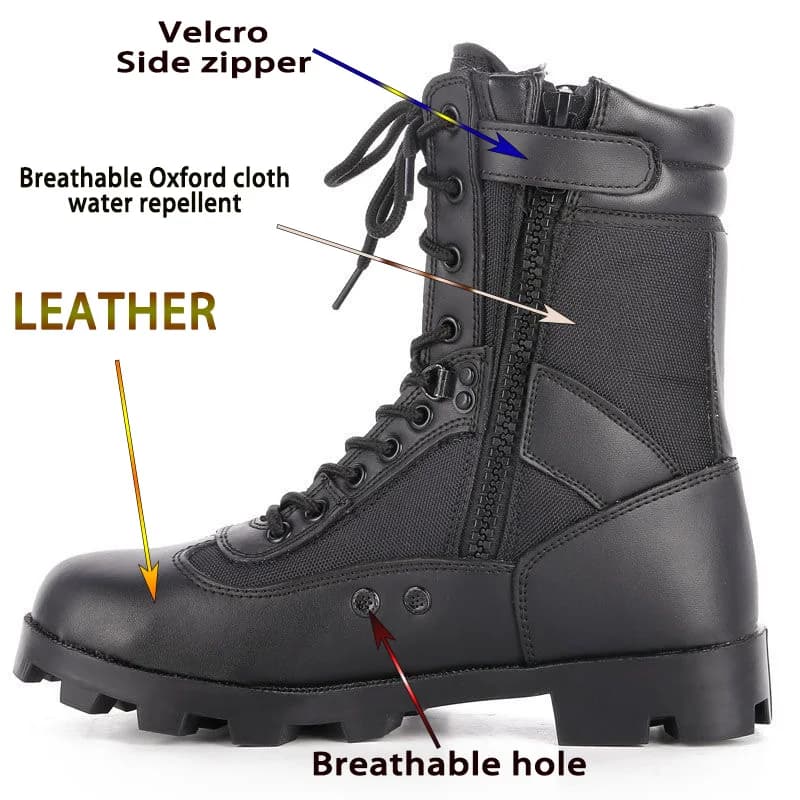 Stivali tattici da uomo in pelle da esterno Scarpe da trekking sportive Stivali da combattimento nel deserto alla caviglia Scarpe antinfortunistiche da lavoro Botas Hombre