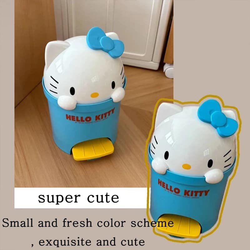 HelloKitty cartoon peripheral desktop storage trash can, high-quality trash can, household items room placement, waste storage