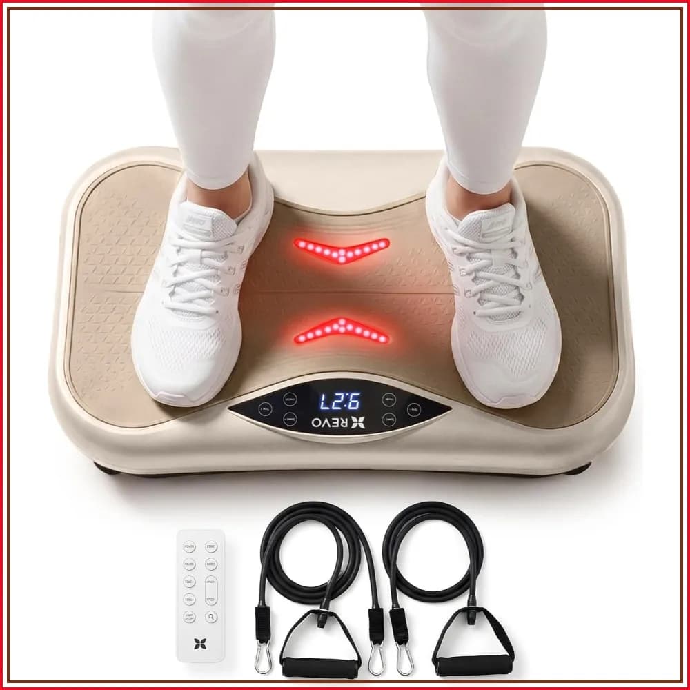 Vibration Plate with Red Light Therapy & Bluetooth Speaker | Full Body Workout Platform | 330 lbs Capacity