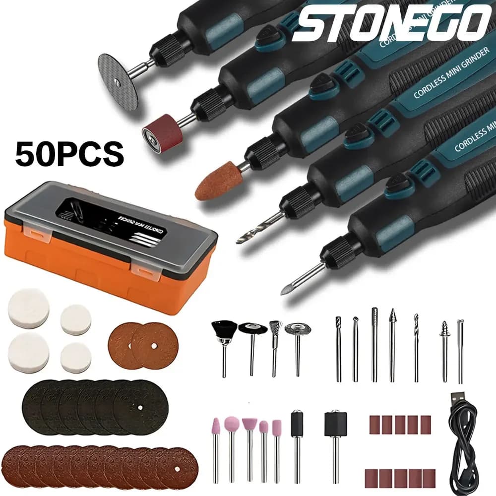 Utensile elettrico portatile e versatile Set di mulini elettrici ricaricabili tramite USB Strumento di incisione compatto per la lucidatura della giada e progetti fai-da-te
