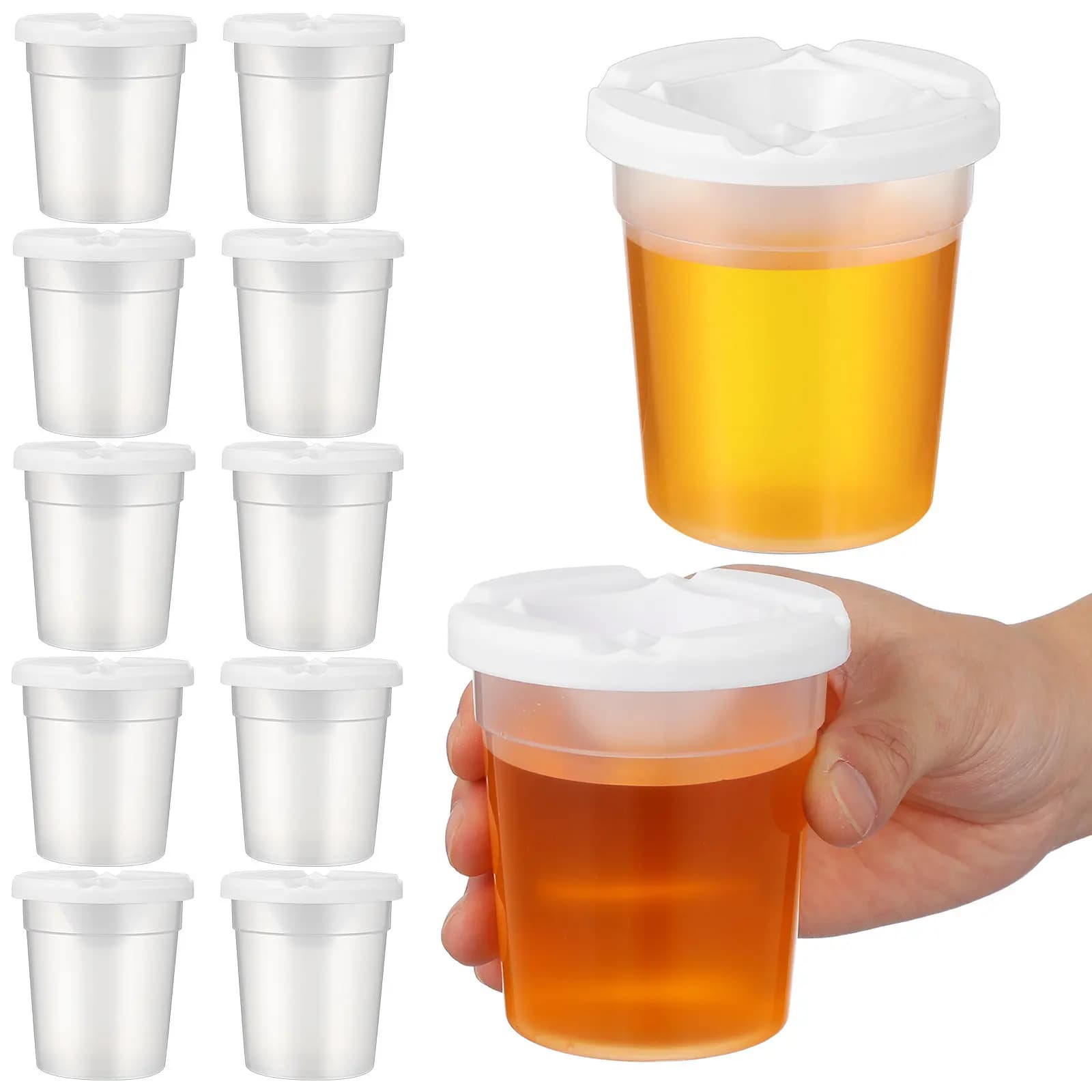 12Pcs Acrylic Paint Cups Spillproof with Lids No Spill Small Paint Containers for Watercolor Plastic Cups with Lids