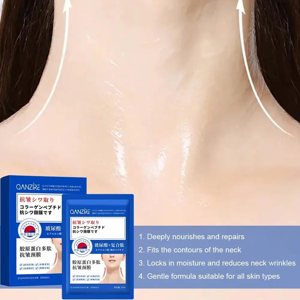 10 pz Collagene Peptide Collo Membrana Maschere Per Il Viso Idratante Restringimento Dei Pori Idratante Collo Cura Della Pelle