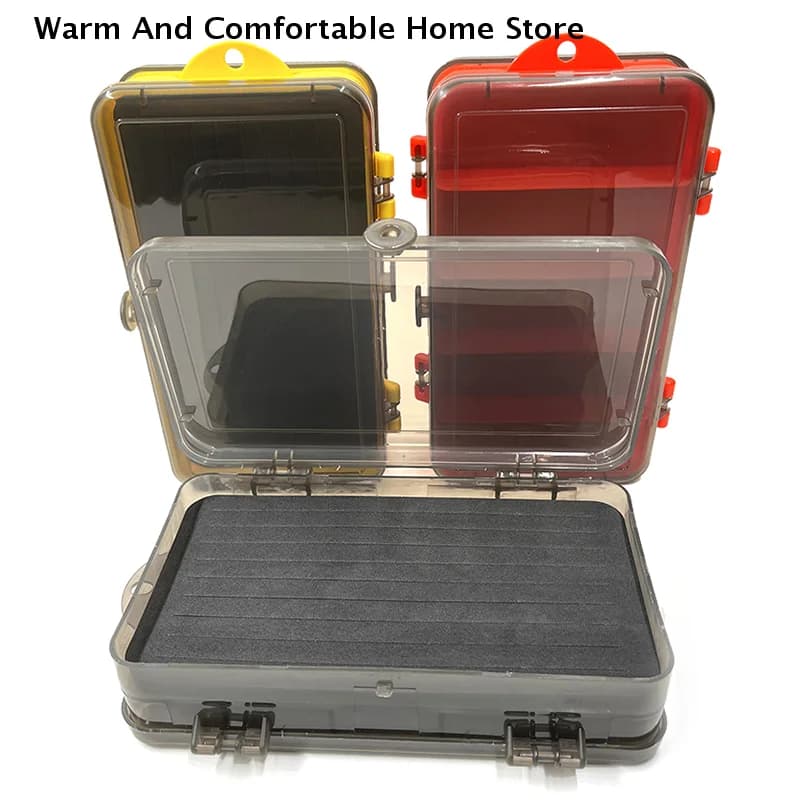 18x10x4,7 cm double side fishing bait box with hard bait air hole, portable multifunctional storage box