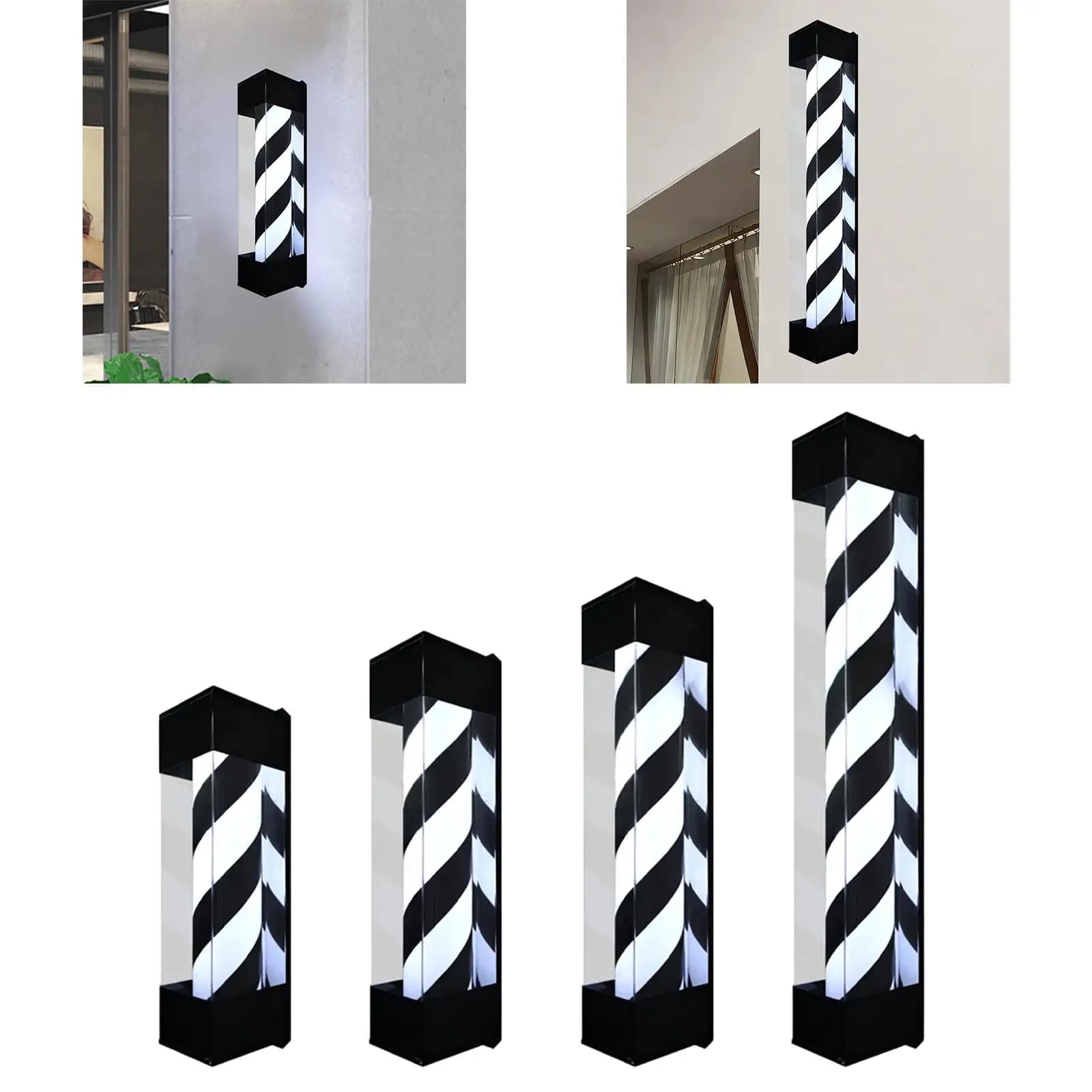 Luce per palo da barbiere, cartelli rotanti per parrucchiere, lampada da parrucchiere rotante a LED per barbiere,