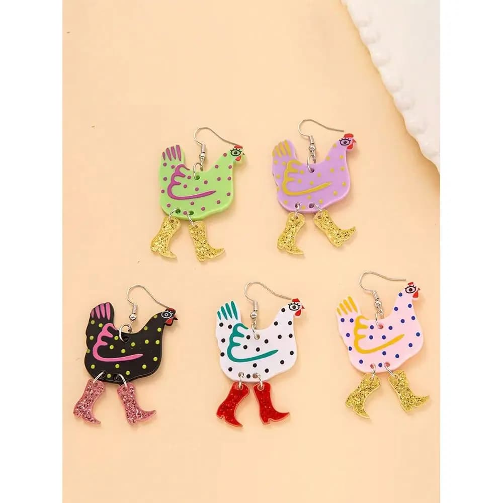 Orecchini a Forma di Stivale da Cowboy, Orecchini Pendenti in Stile Western con Stivaletti Glitterati, Gioielli Originali a Tema Animali da Fattoria