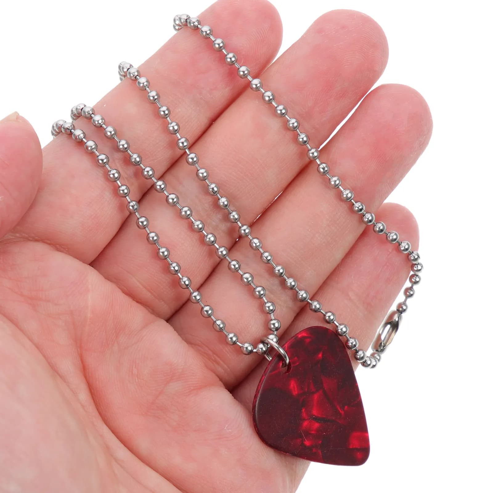 Collana con Ciondolo a Plettro per Chitarra in Acciaio Inossidabile da Donna, Regalo Fantastico e Adorabile, Catena da Dito Portatile, Accessorio Musicale per Basso