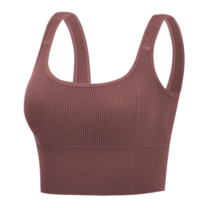 Colletto quadrato Gilet a spalla larga Top a tubo Intimo da donna Bellissimo petto avvolto sul retro Canotta sportiva all'ingrosso Senza anello in acciaio